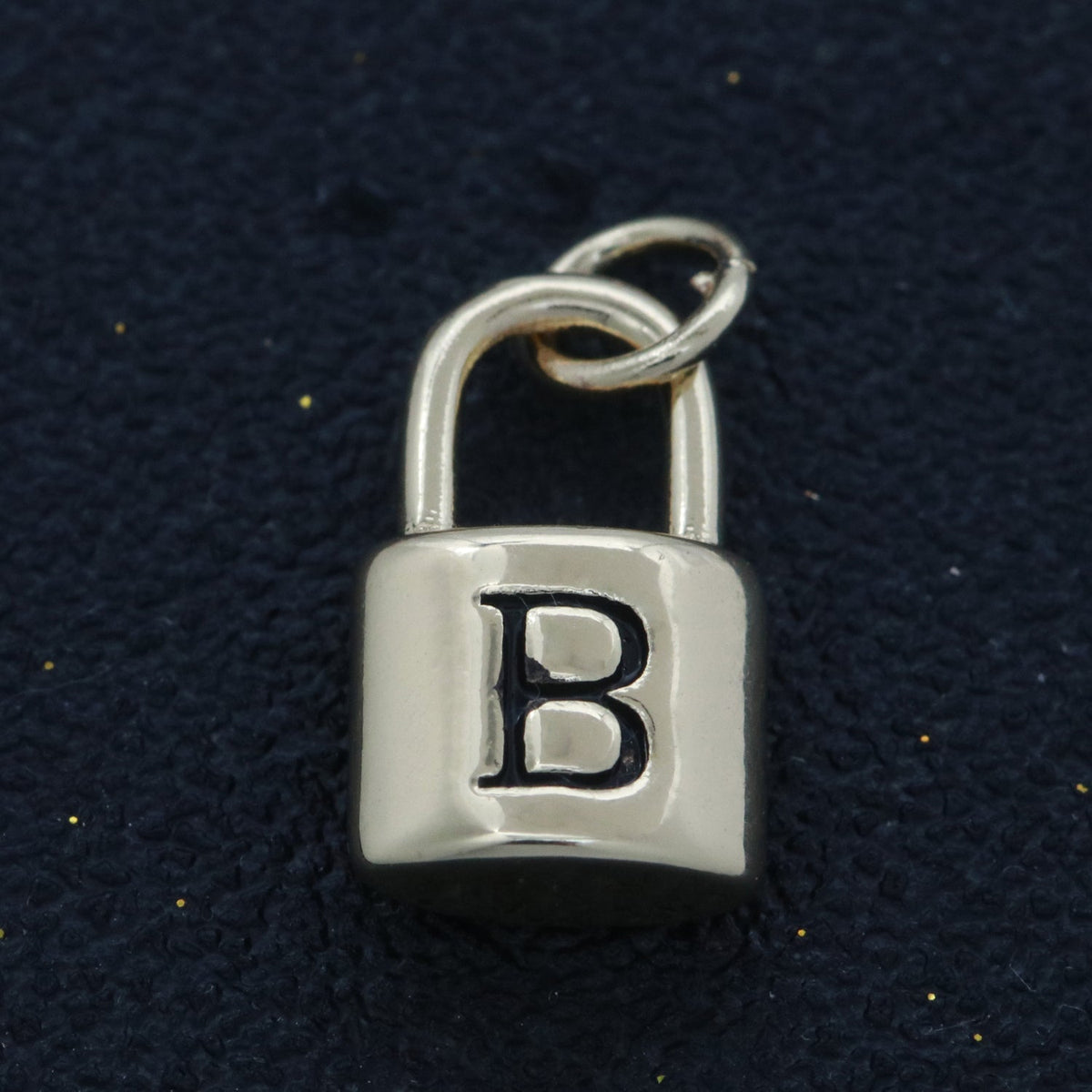 14K Gold Filled Padlock Letter Initial Lock Personalized Charm Pendant | A-822-A-834