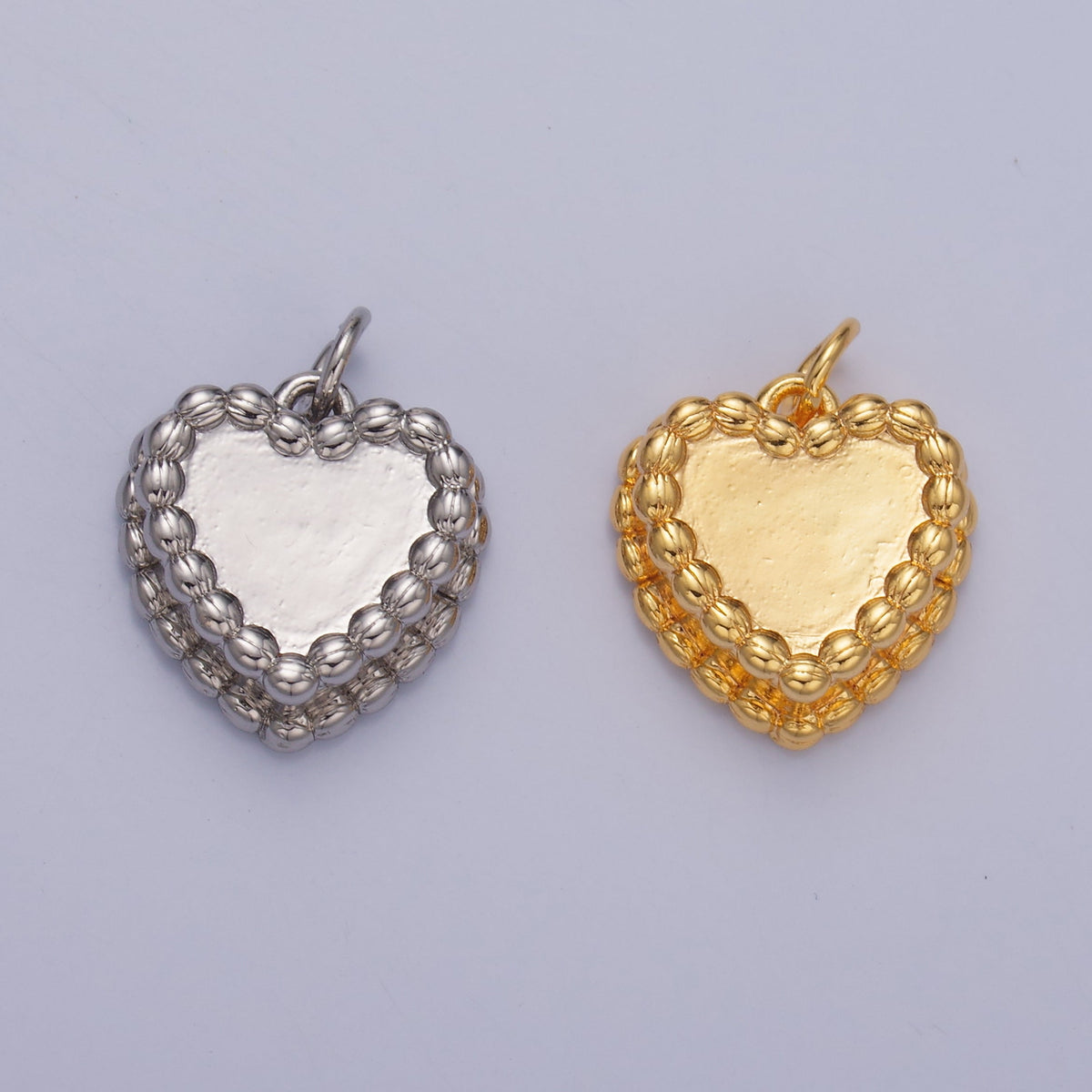 24K Gold Filled 15mm Heart Cake Pastry Desert Multidimensional Charm in Gold & Silver | W413