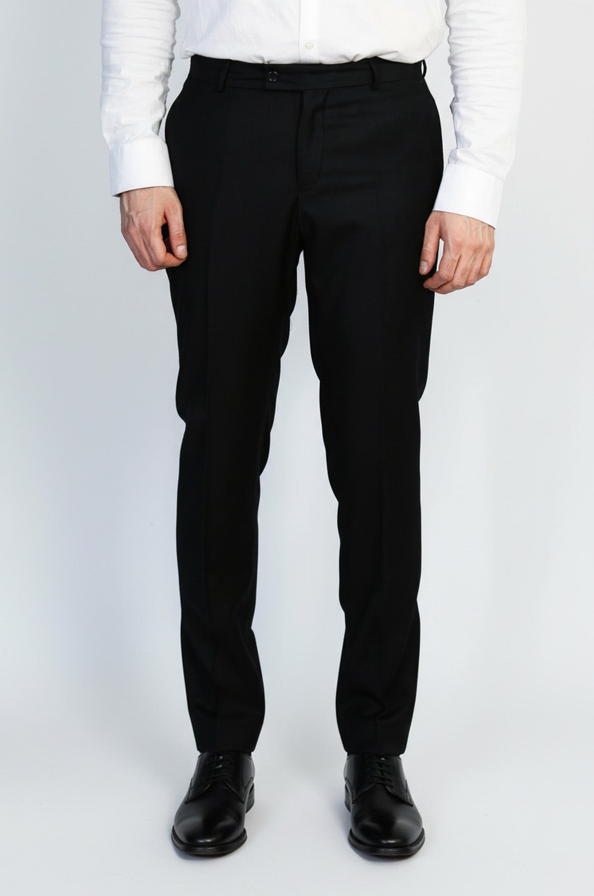Black Classic Solid Fabric Trousers – Wessi