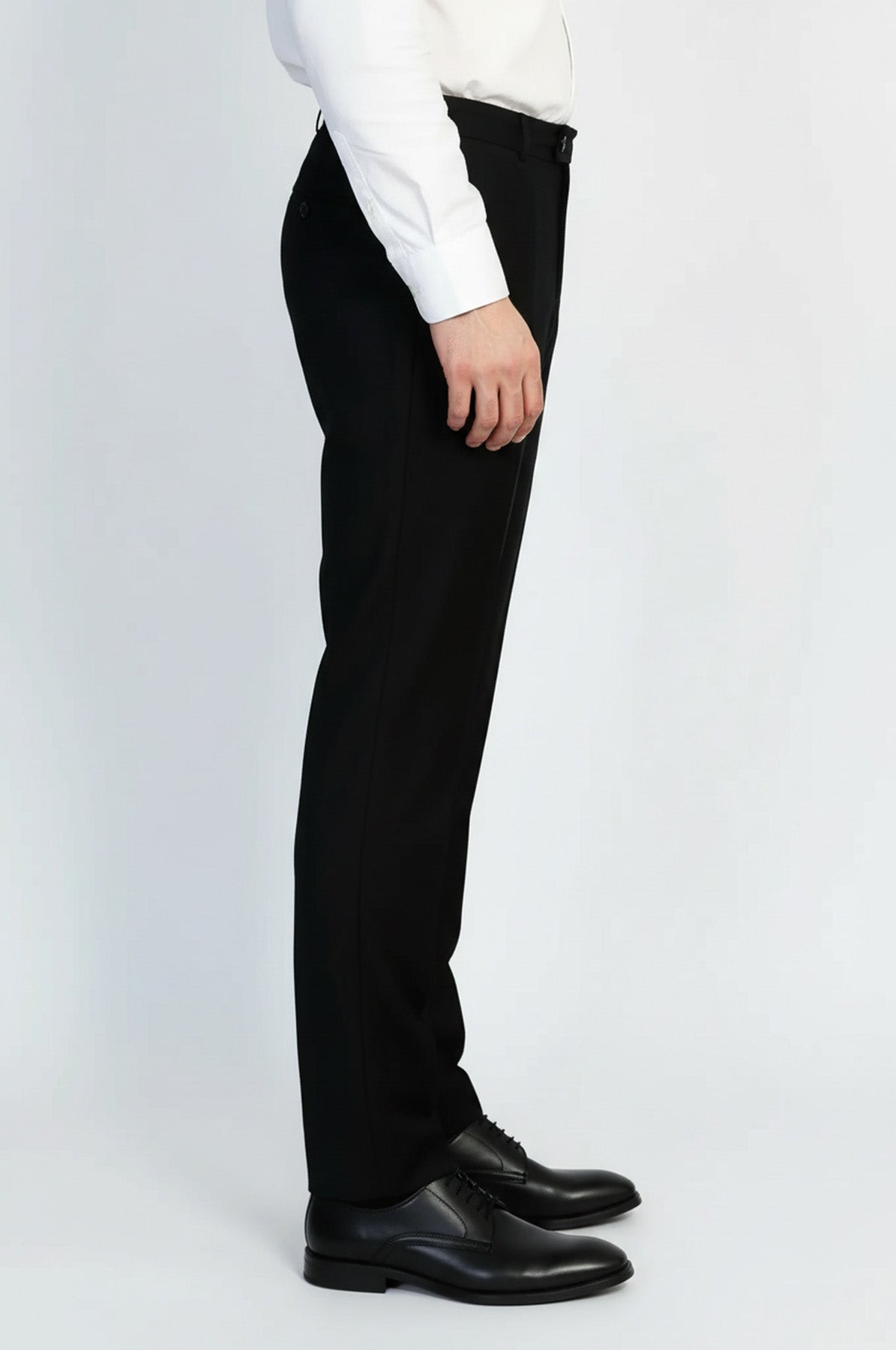 Black Classic Solid Fabric Trousers – Wessi
