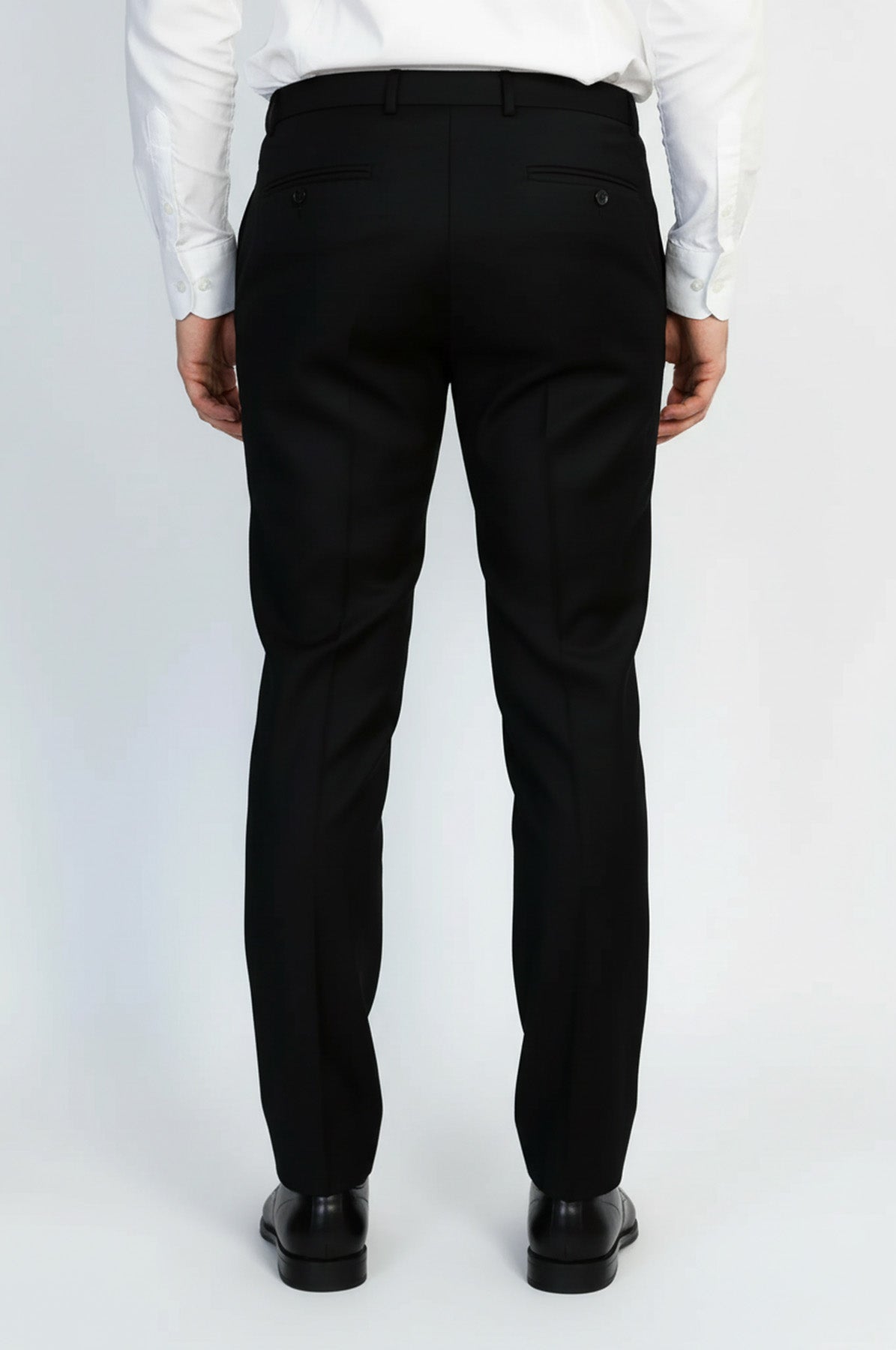 Black Classic Solid Fabric Trousers – Wessi
