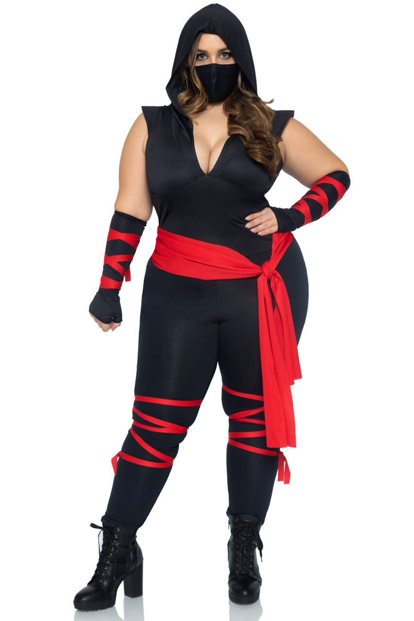 Plus Size Deadly Ninja Costume with Face Mask