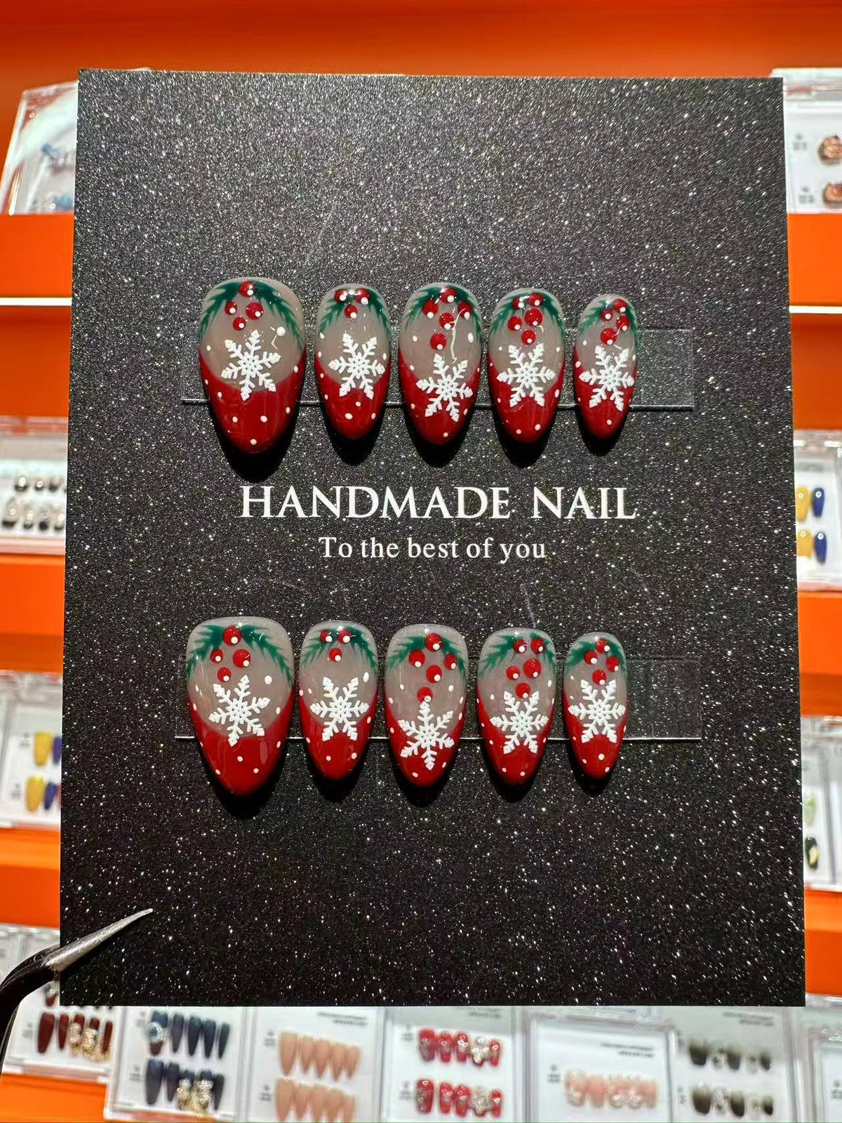 Christmas handmade nail wear temperament gentle nail art nail patch