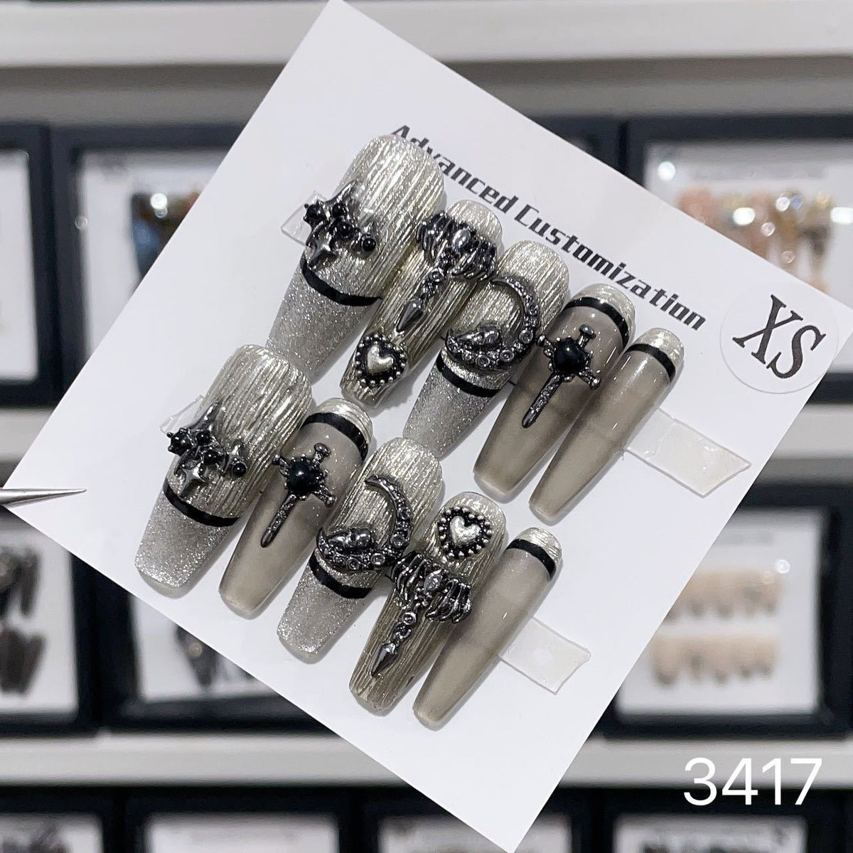 1025- Handmade press on nails fake nails removable