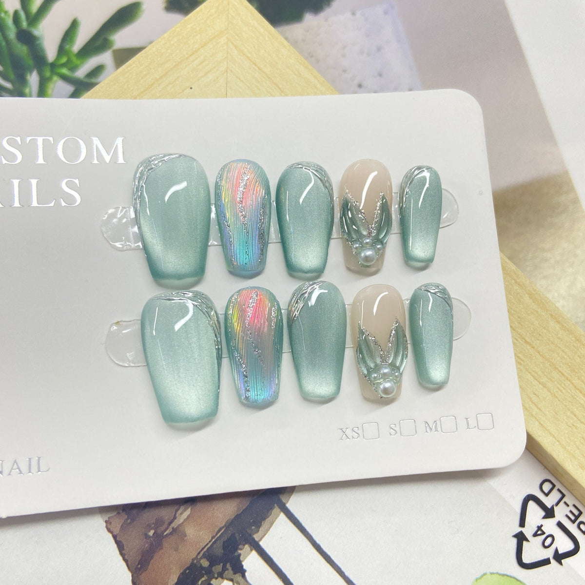 1008- Handmade press on nails fake nails removable