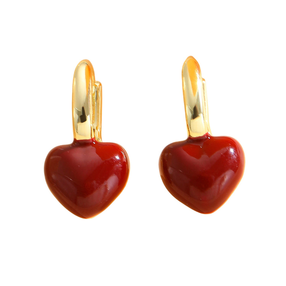 Elegant Heart Buckle Earrings Minimalist Niche Design