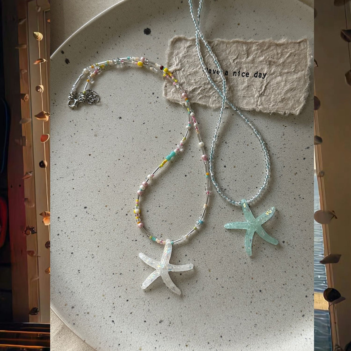 starfish necklace fresh dopamine color necklace