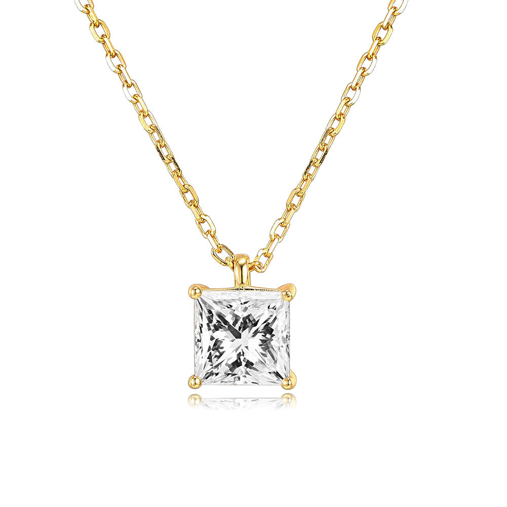 Single Zircon Pendant Necklace