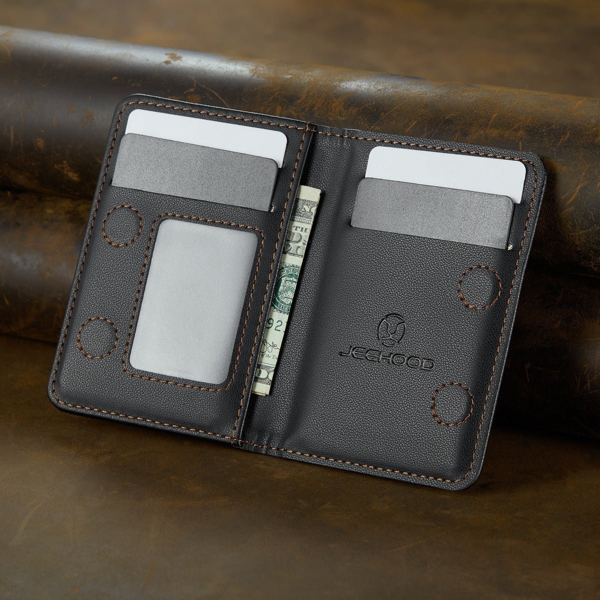 Magsafe ring magnetic card case for iPhone17 card anti-theft brush 16/15/14/13 zipper change bag Wallet Magnetic Card Holder RFID Blocking, PU Leather Minimalist Phone Wallet Compatible with MagSafe Phones