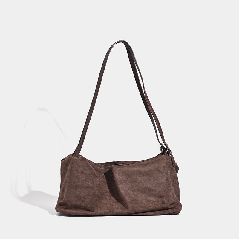 Vintage matte hobo bag, large capacity pillow bag, commuter versatile shoulder crossbody bag