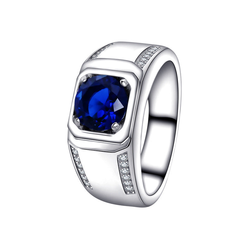 S925 Sterling Silver Blue Gemstone Women&