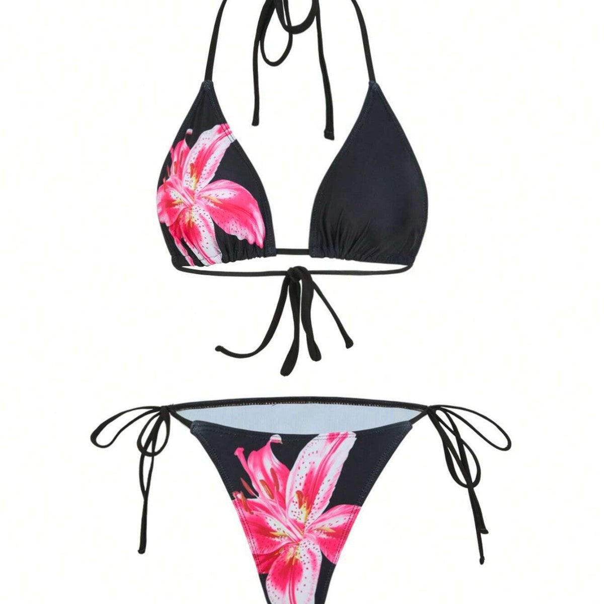 Apron Three Piece Bikini Vintage Print Long Skirt Swimsuit Women&