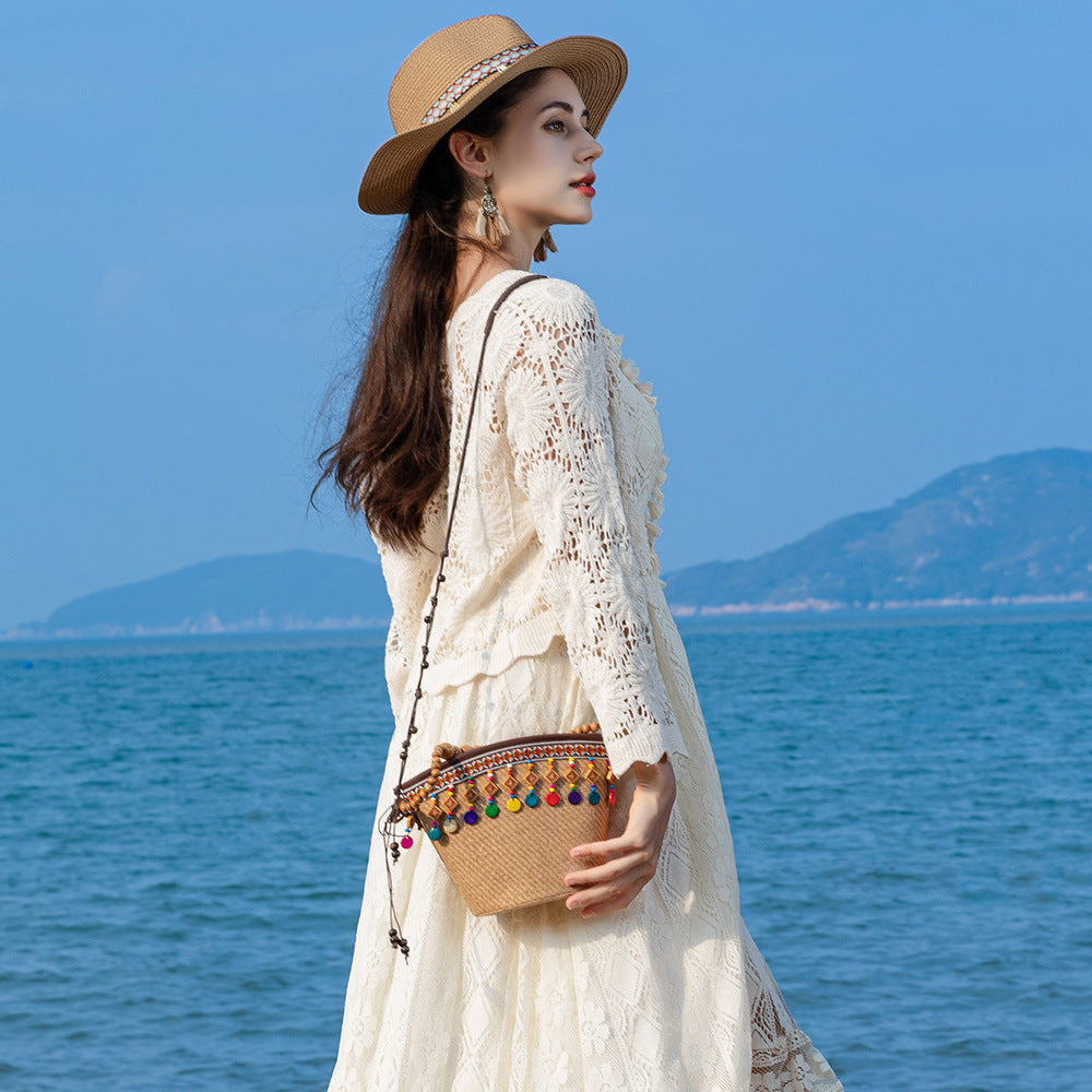 Holiday small straw bag, shoulder bag women&