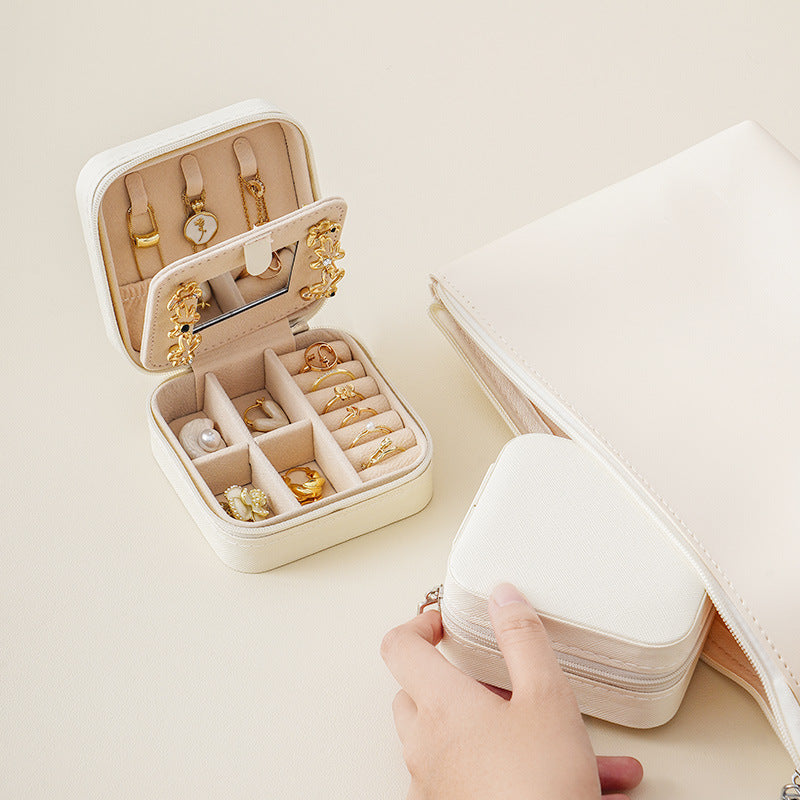 Mirror jewelry storage box for women