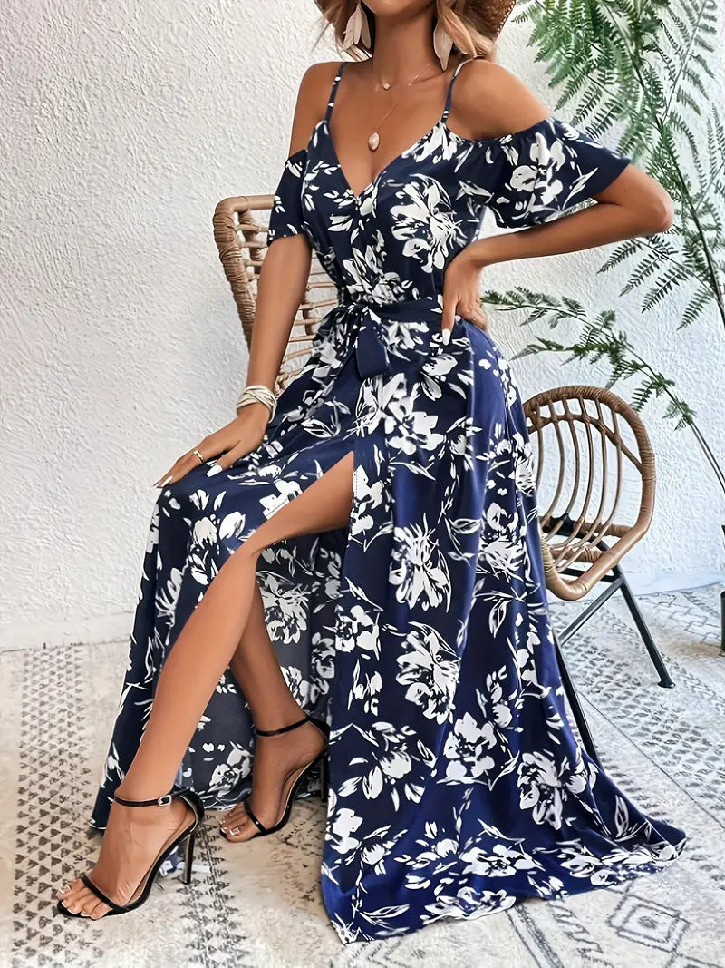Floral Asymmetrical Maxi Dress