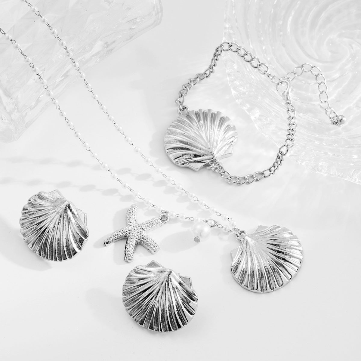 starfish necklace shell pearl light luxury necklace