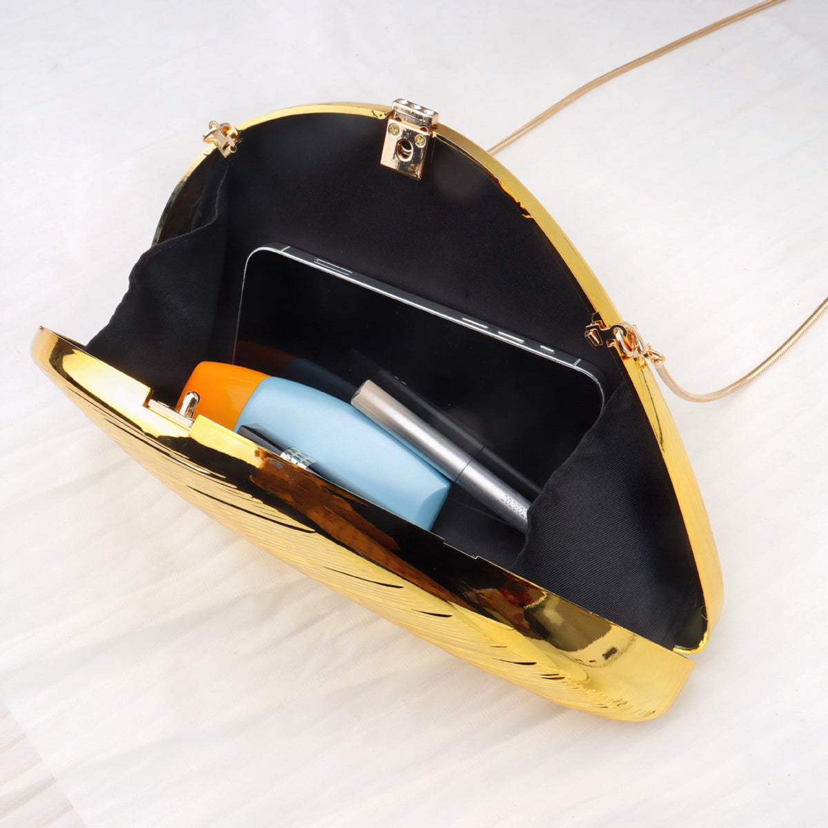 Gold Dinner Bag Shell Dinner Bag Crossbody Chain Shinny evening Clutch Purse Party