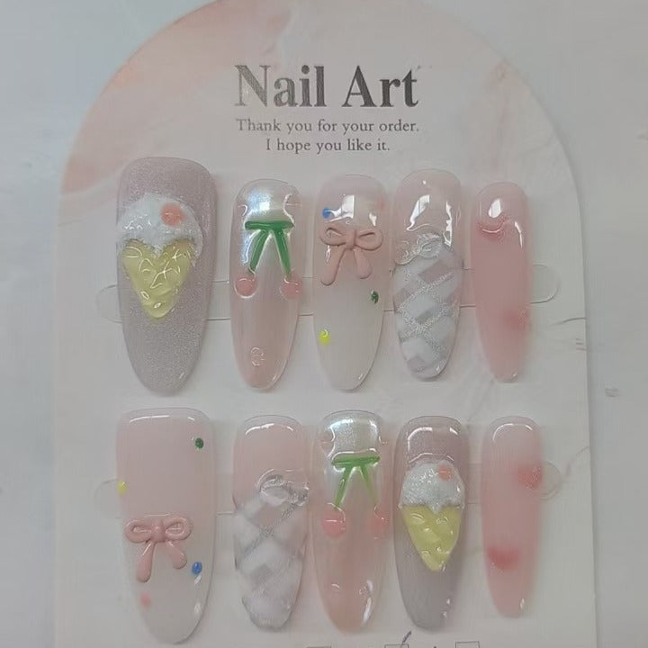 0958- Handmade press on nails fake nails removable