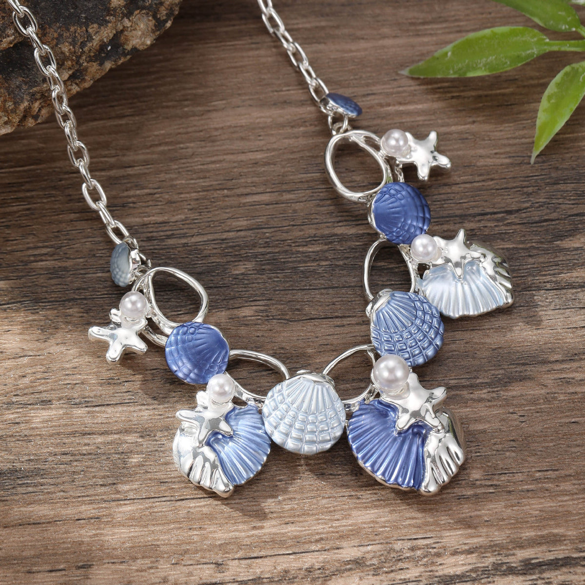 starfish necklace color oil painting shell necklace