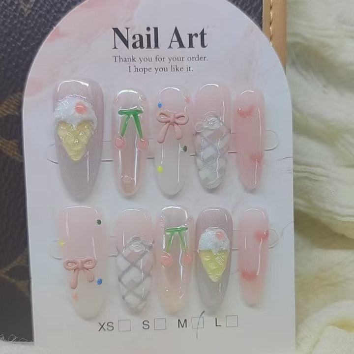 0958- Handmade press on nails fake nails removable