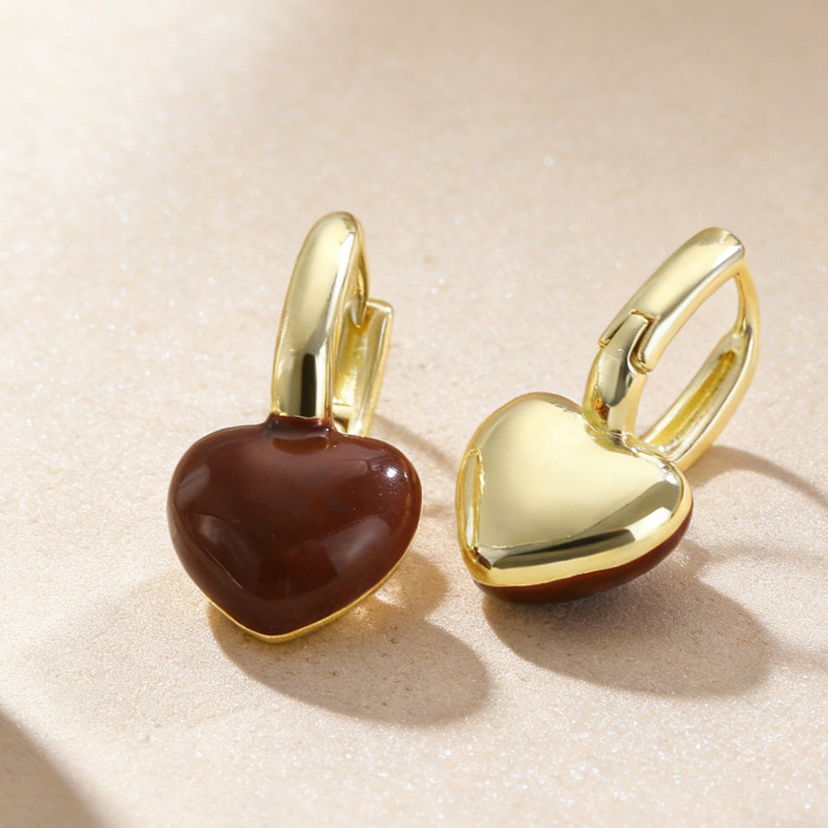 Elegant Heart Buckle Earrings Minimalist Niche Design