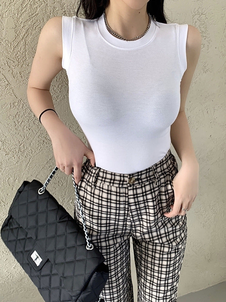 Womens Ribbed Thick Strap Tight Slim Fitted Sporty Workout Tank Tops for Ladies