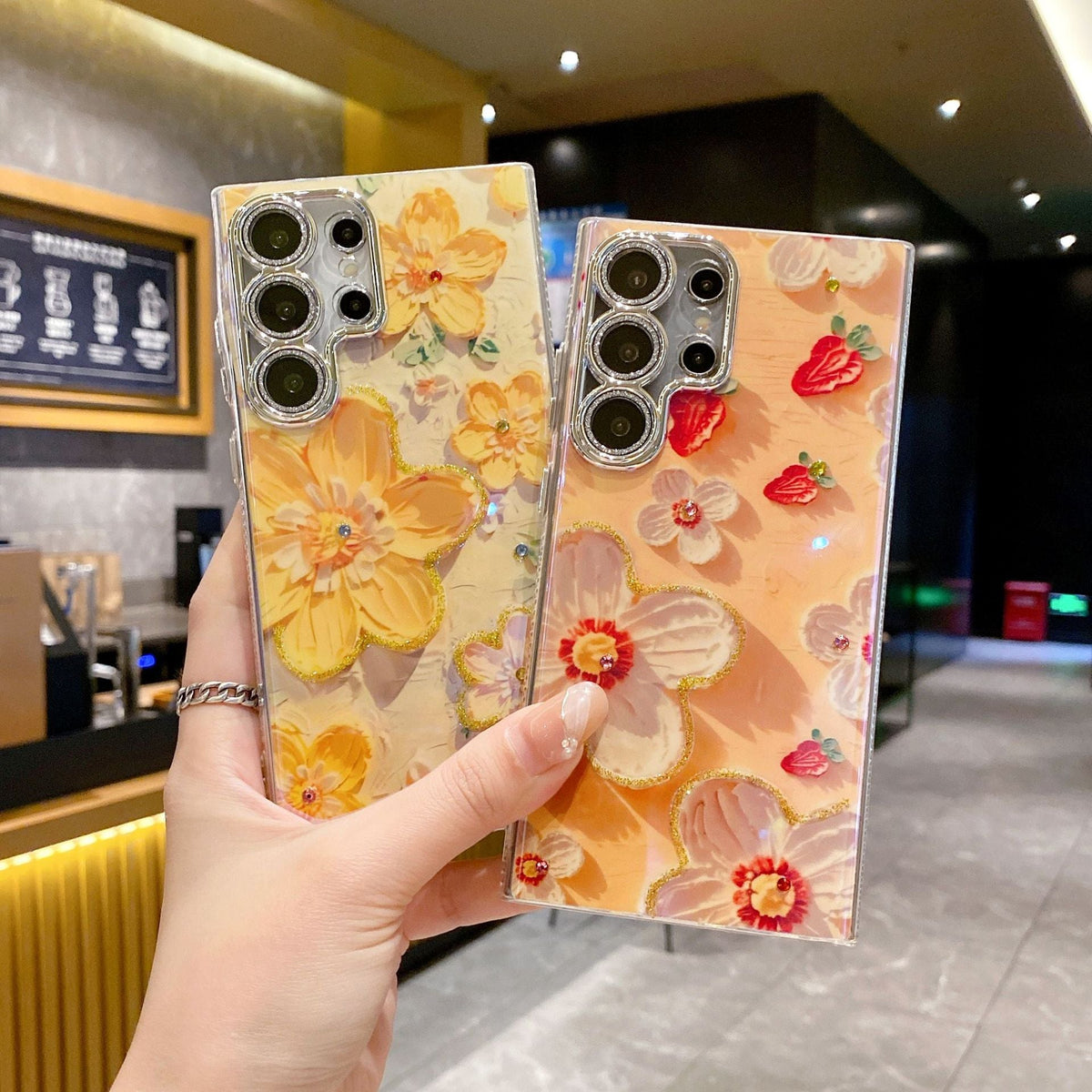 Luxury Rhinestone Flower Phone Case