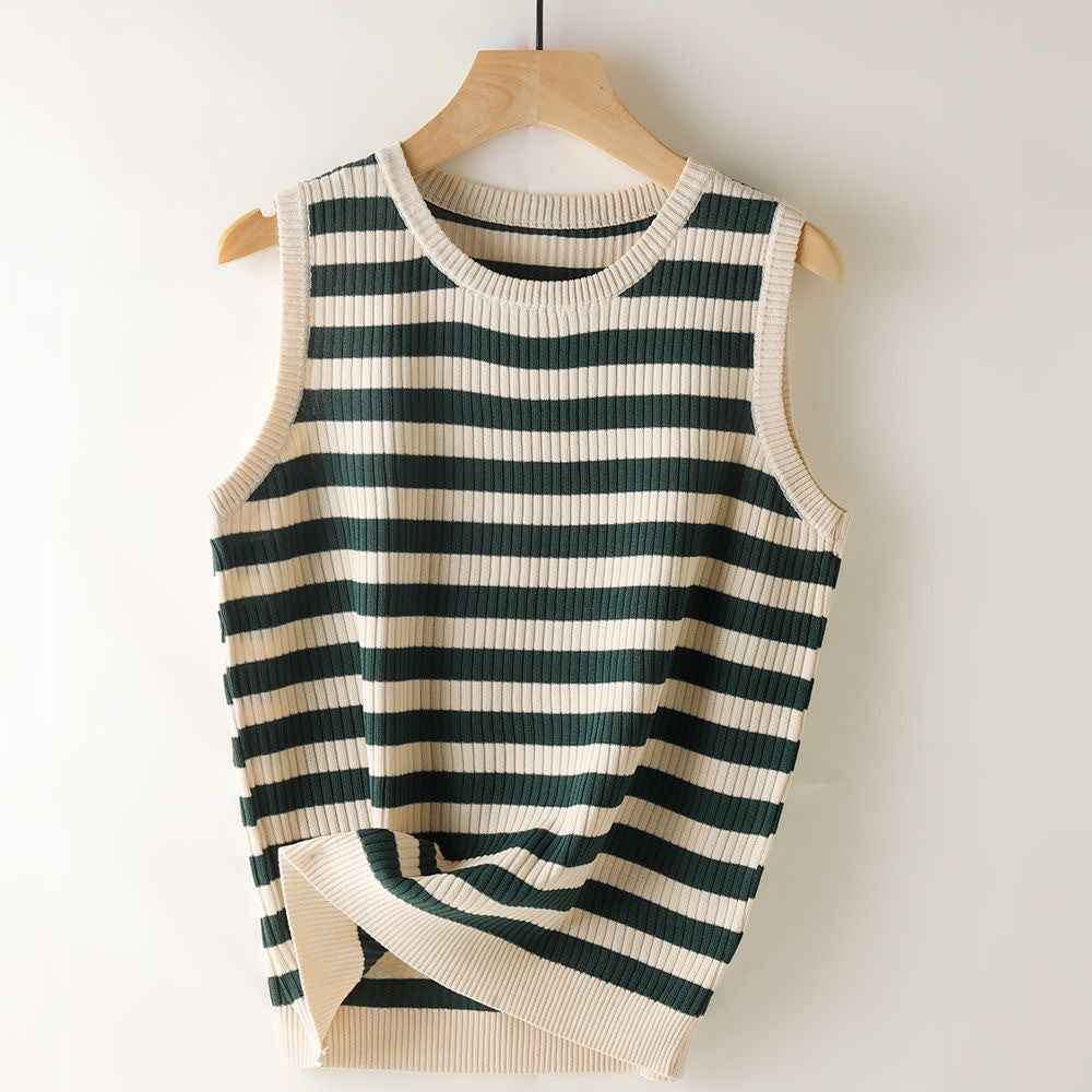 Slim Fit Round Neck Knit Tank Top