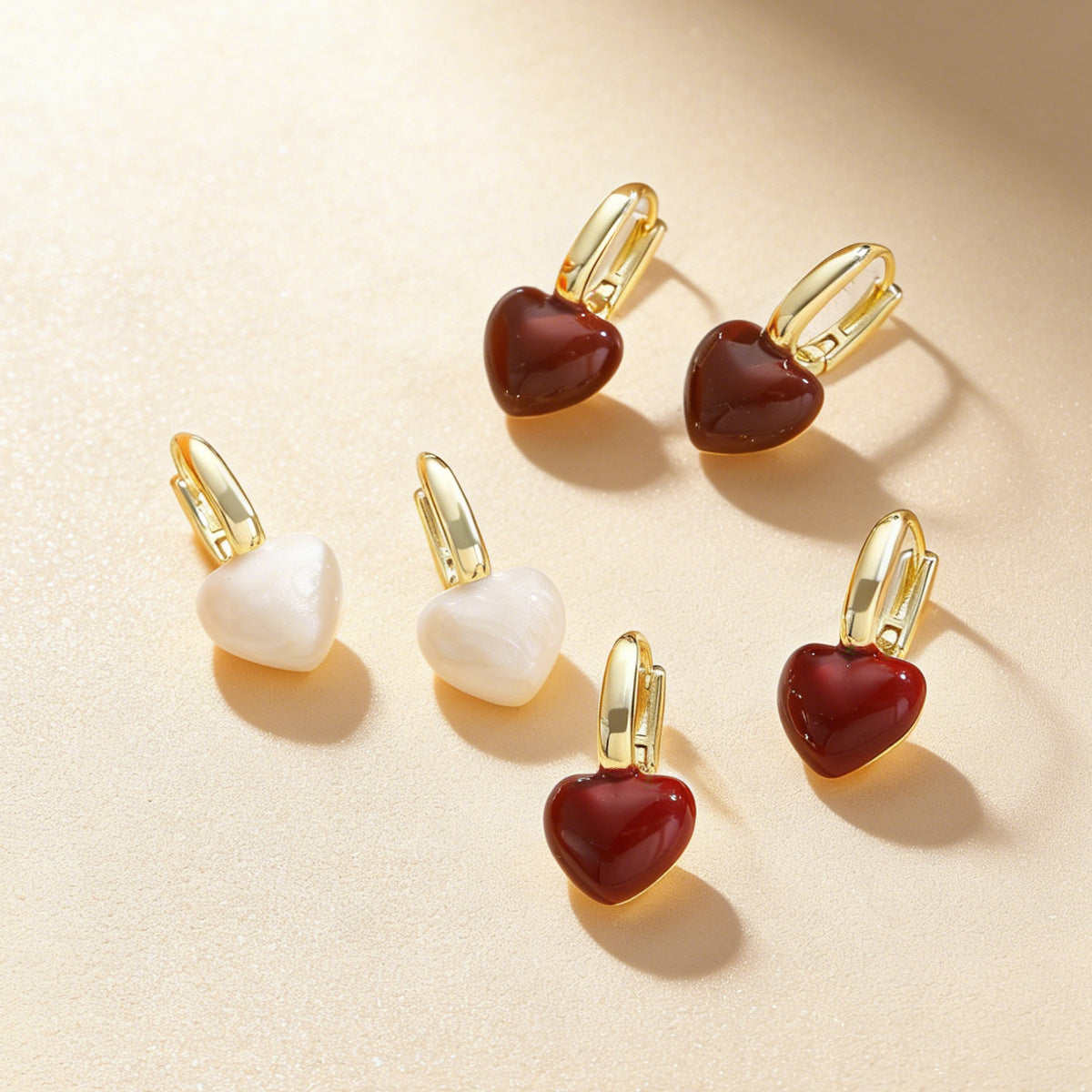 Elegant Heart Buckle Earrings Minimalist Niche Design