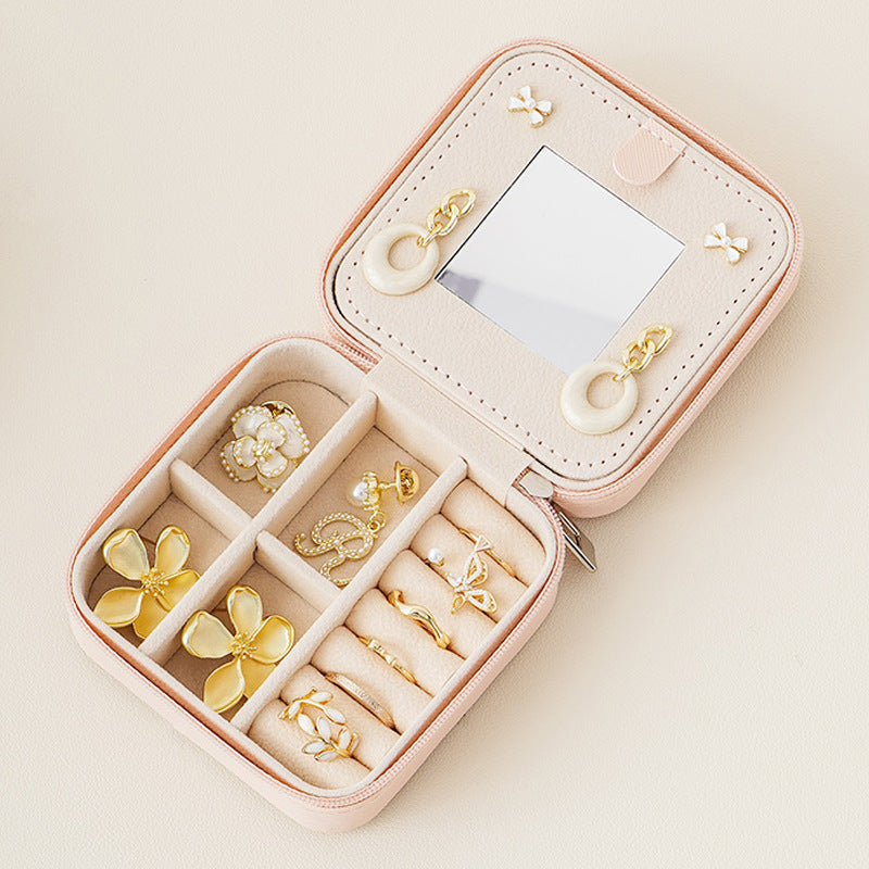 Mirror jewelry storage box for women