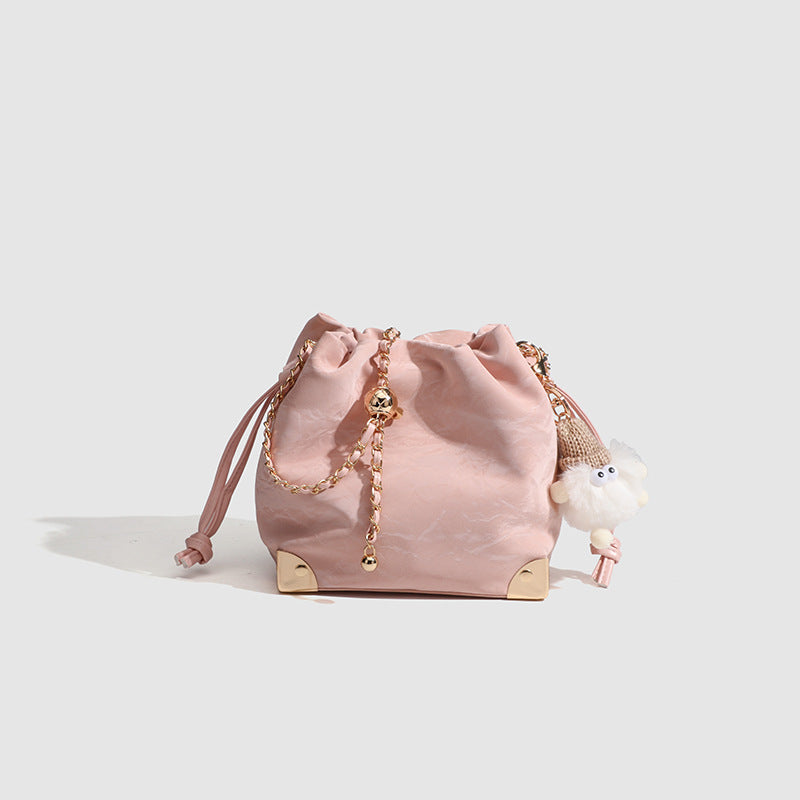 drawstring Chic Mini Bucket Bag - Stylish Women&