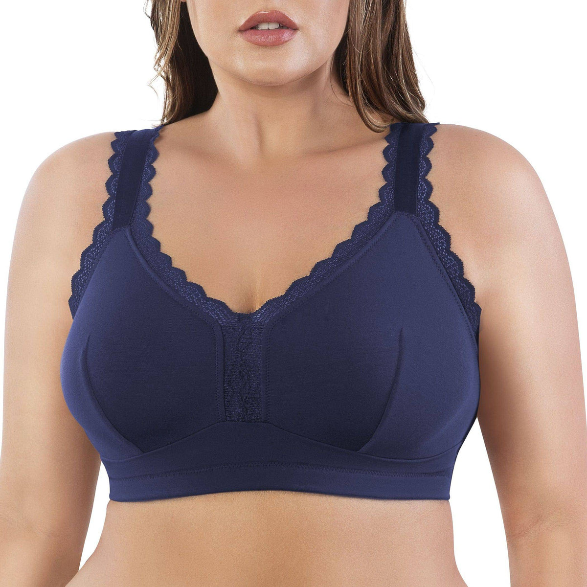 Dalis Wire-Free Full Bust Bralette - Navy