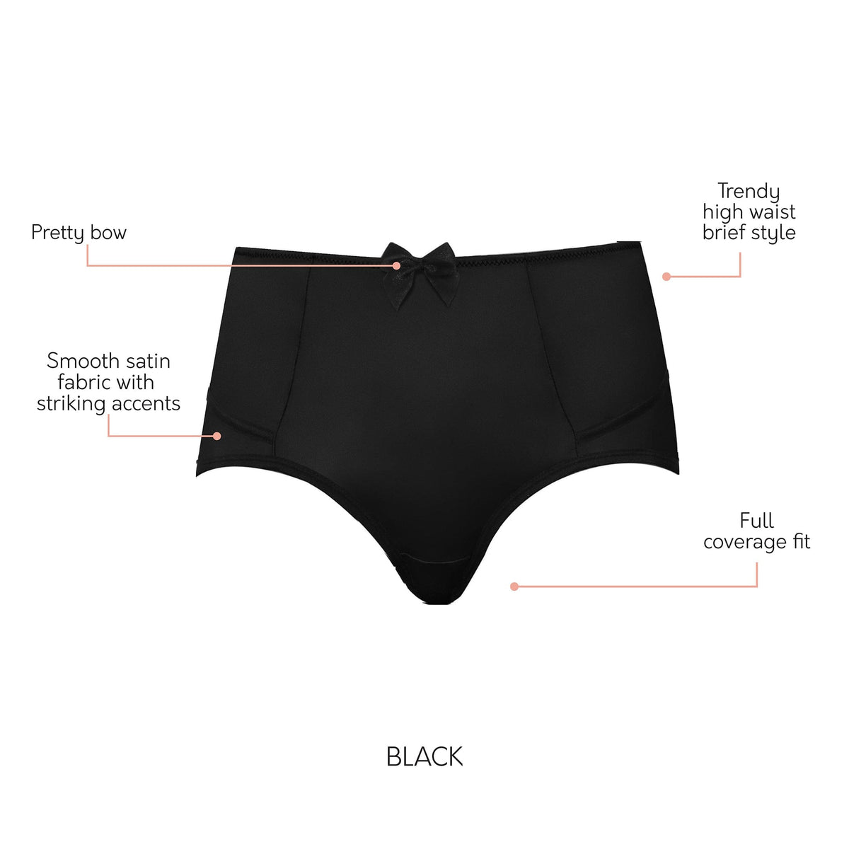 Charlotte High Waist Vinatge Brief - Black