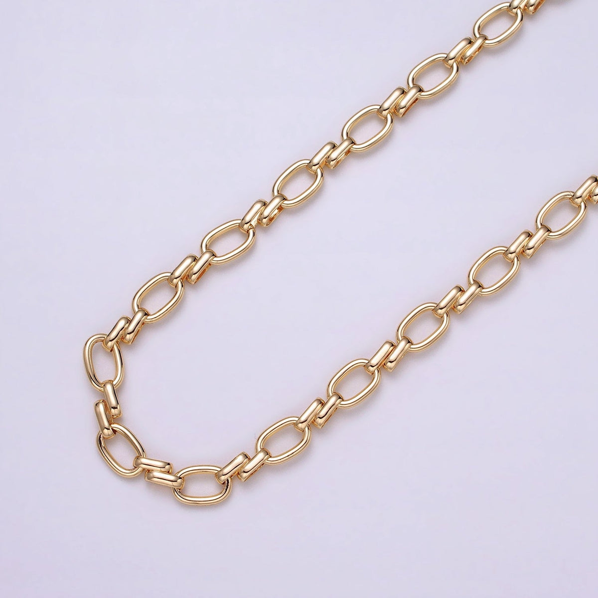 16K Gold Filled Oval Link Chain Chunky Unfinished Chain by Yard for Handmade Supply 6.1mm | ROLL-1313 ROLL-1314 Clearance Pricing