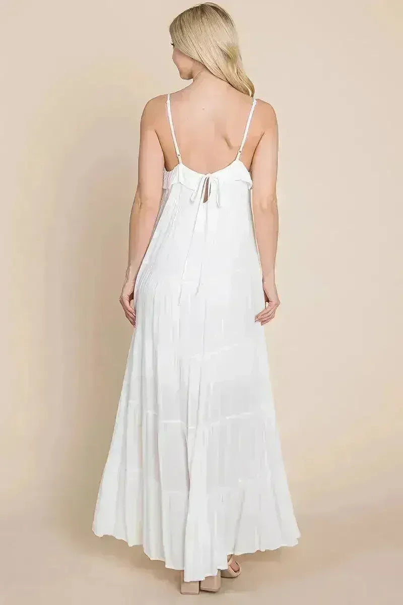 Tiered Tie Strap Cami Maxi Dress