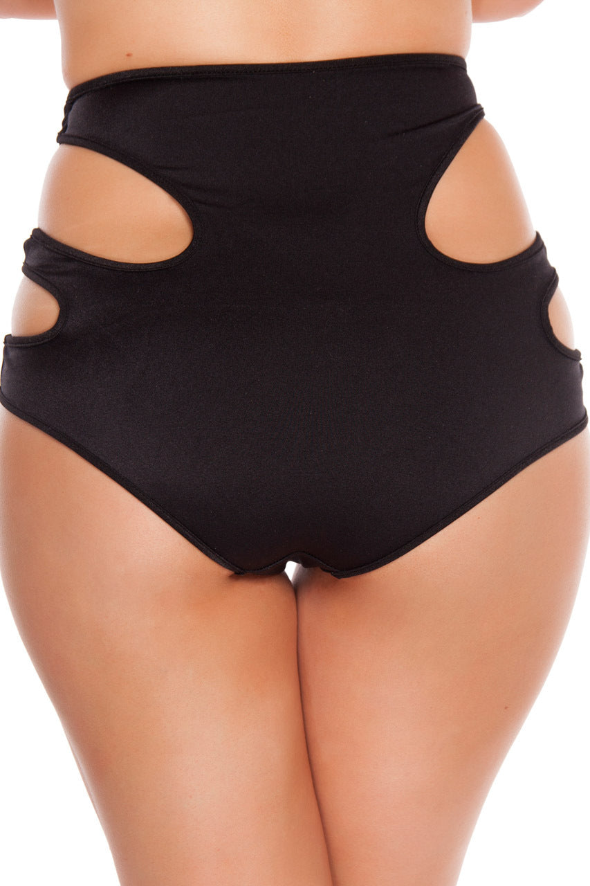 High-Waist Shorts with Cut Outs