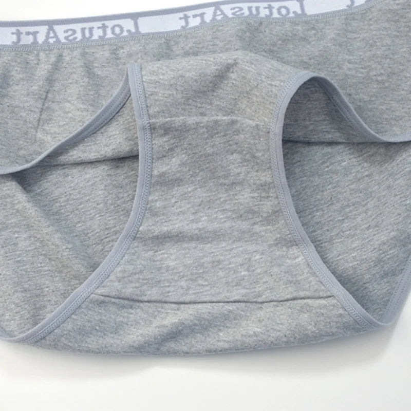 6Pcs/Set Women High Waist Cotton Briefs Letter Print Wide Waistband Panties Solid Color Full Coverage Hip Lifting Lingerie M-2XL