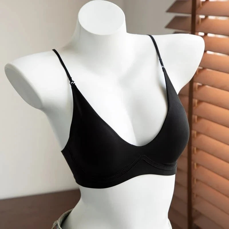 French Detachable Shoulder Strap Bra Women Seamless Underwear Summer Magic Invisible Bra Backless Halter Push Up Bras Lingerie