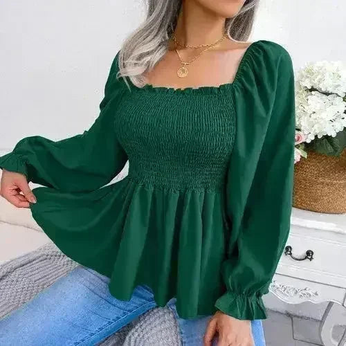 Loose Fit Chiffon Blouse - Elegant Polyester Top | Femstylo