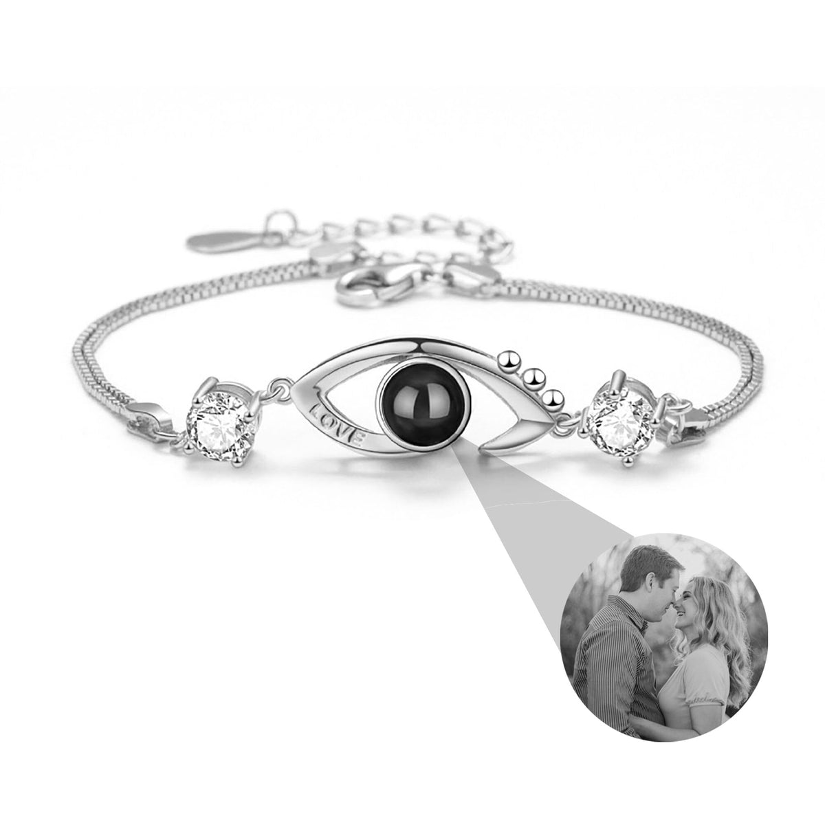Customizable Photo EyesCircle Projection Bracelets Personalized Couple Memorial Jewelr