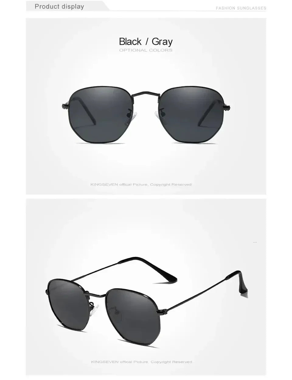 KINGSEVEN Fashion Women Polygon Sunglasses Men Polarized UV400 Sunscreen Round Thin Frame Glassses Luxury Causal Driving Eyewear