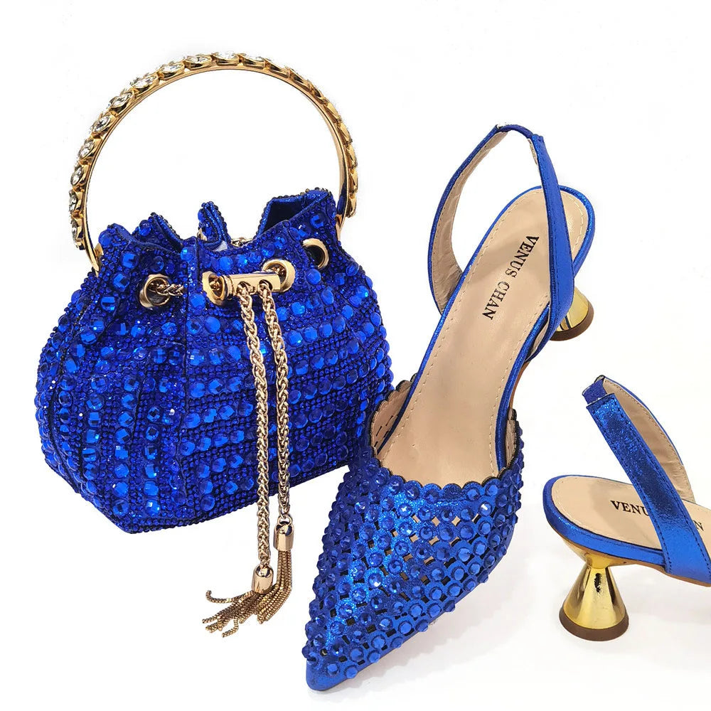Doershow African fashion Italian Shoes And Bag Sets For Evening Party With Stones wine Italian Handbags Match Bags! HAE1-4