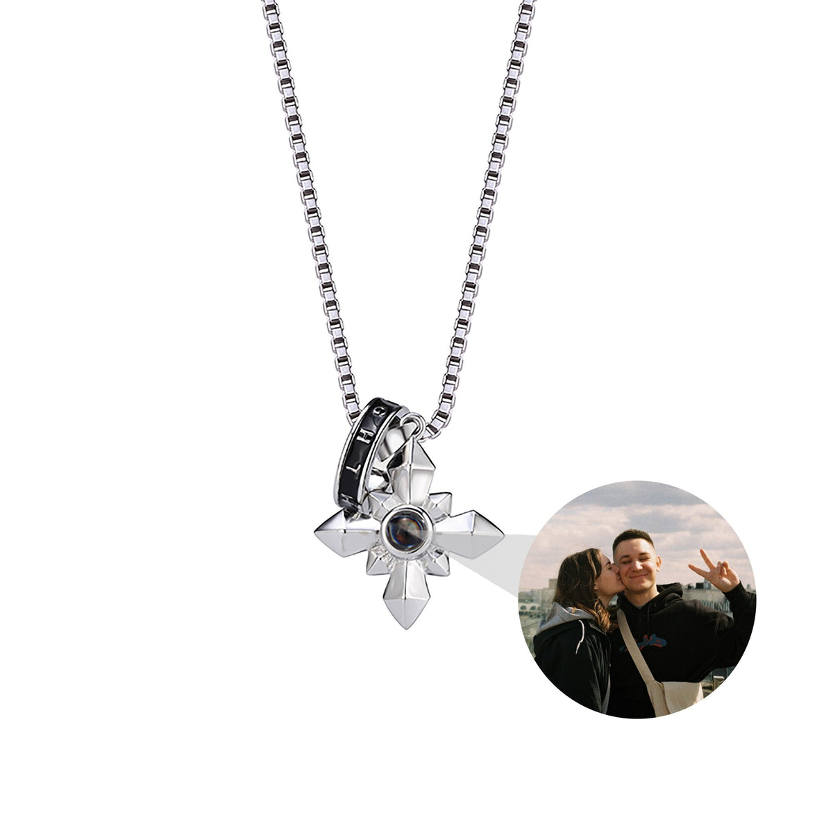 Customized photo ringProjection Necklace Pendant Jewelry For Lover Girlfriend