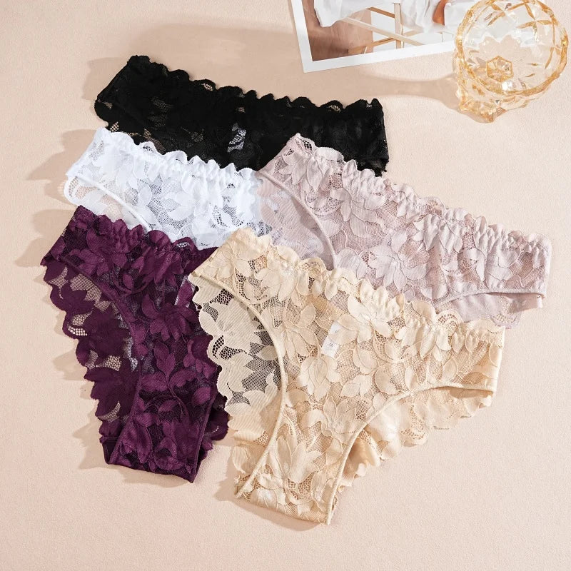 Floral Lace Panties – Sexy Lingerie Briefs for Women