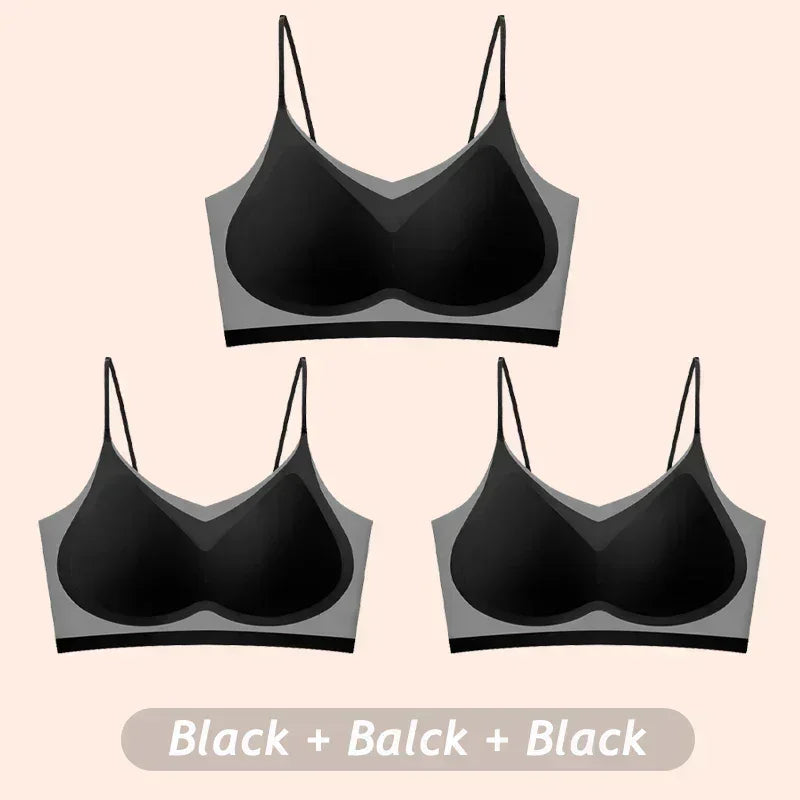 3PCS Ultra-Thin Breathable Ice Silk Top Bras Women&