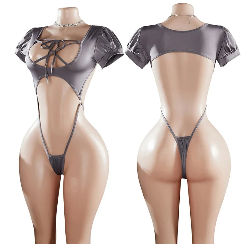 Sexy Lingerie Women Crotchless Hollow Pajamas Erotic Costume Teddy Backless Office Exotic Outfit Role Play Bondage Underwear