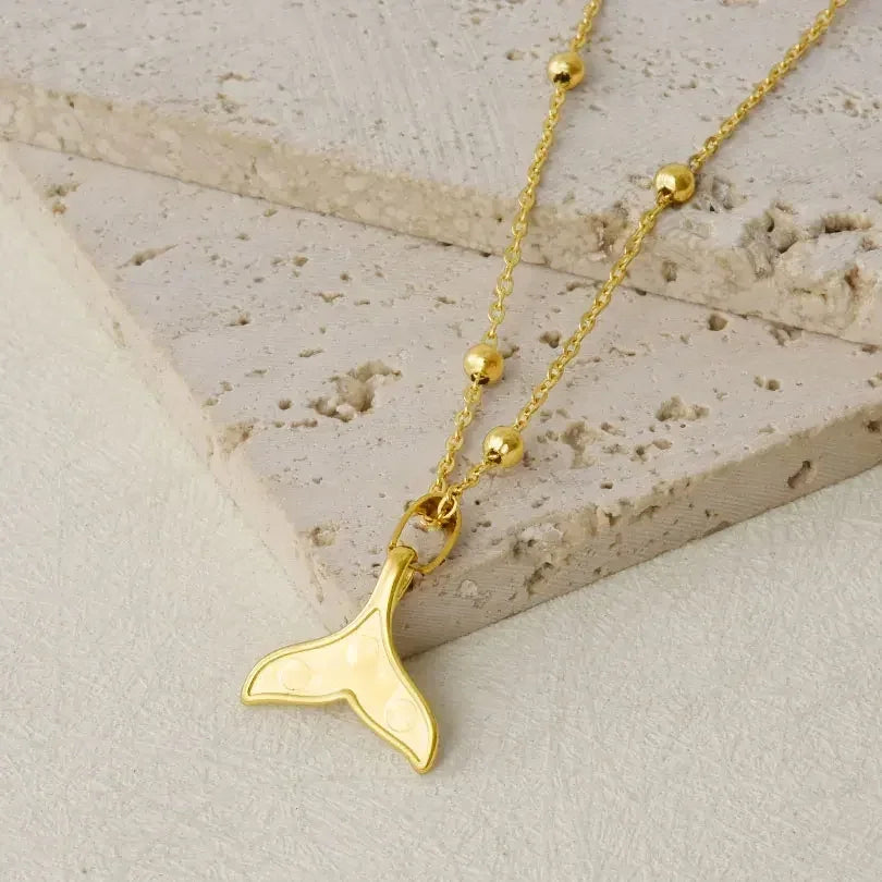 1Pc Temperament Fashion Summer Beach Blue Marine Life Sea Horse Shell Turtle Mini Fish Bead Necklace Classic Clavicle Chain