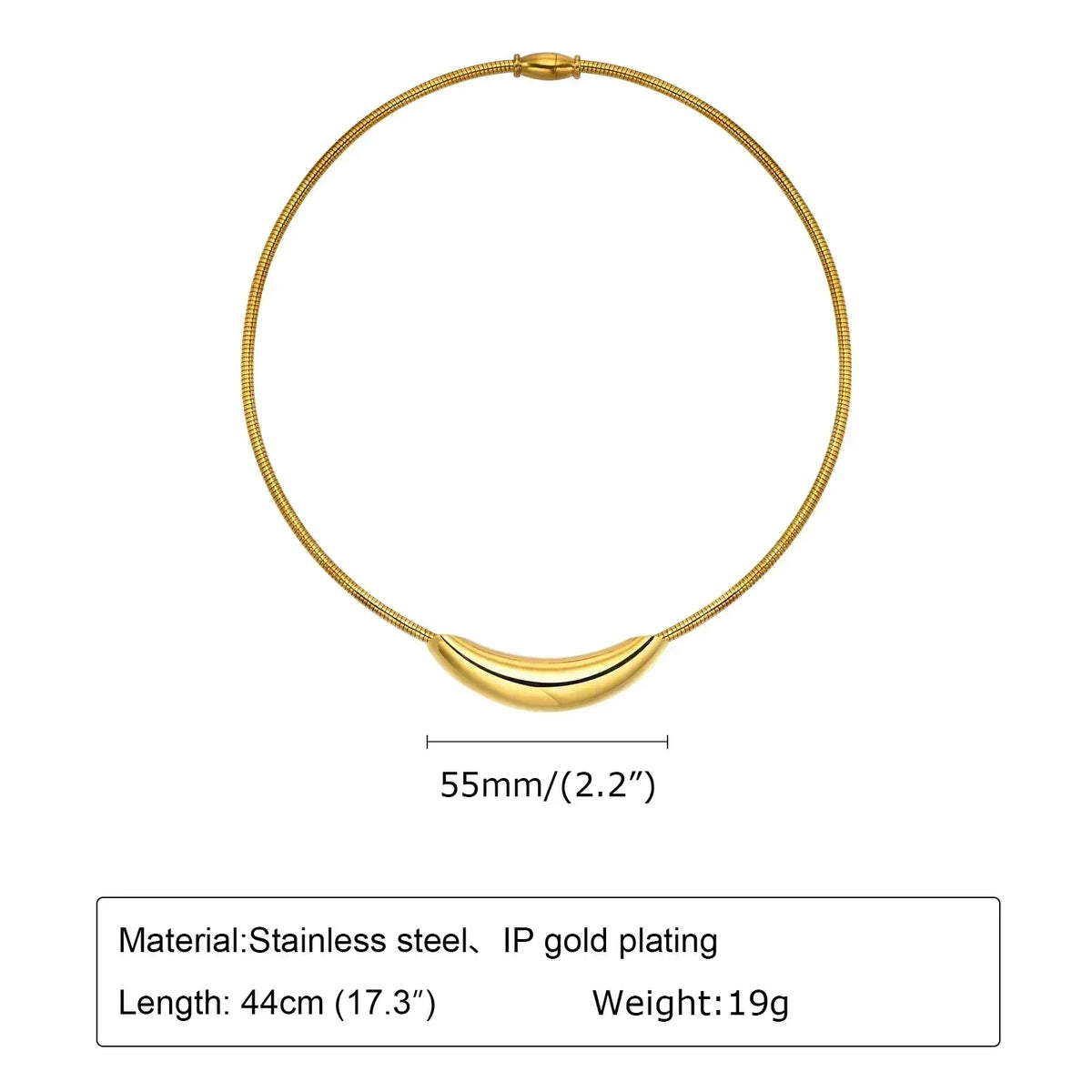 Choker Neck Cuff for Women, Open Collar Choker Torques Necklace Adjustable ,Simple Stainless Steel Jewelry