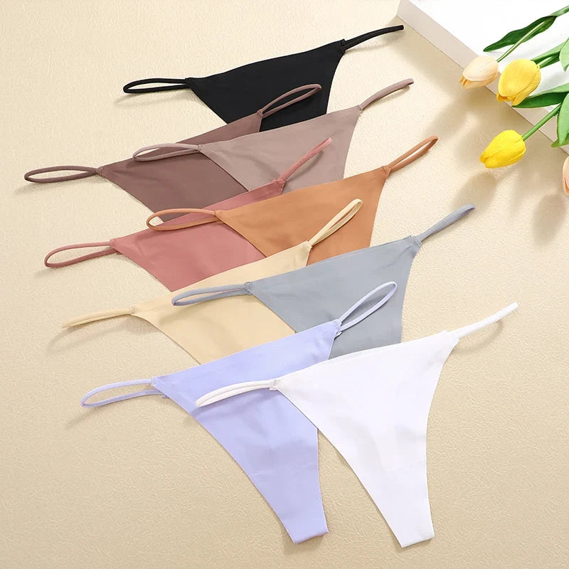 6-Piece Seamless Thong Panties Set for Women