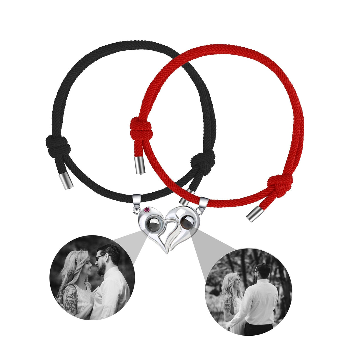 Customizable photo Projection Couple Bracelet Simple Projection Shake Bracelet